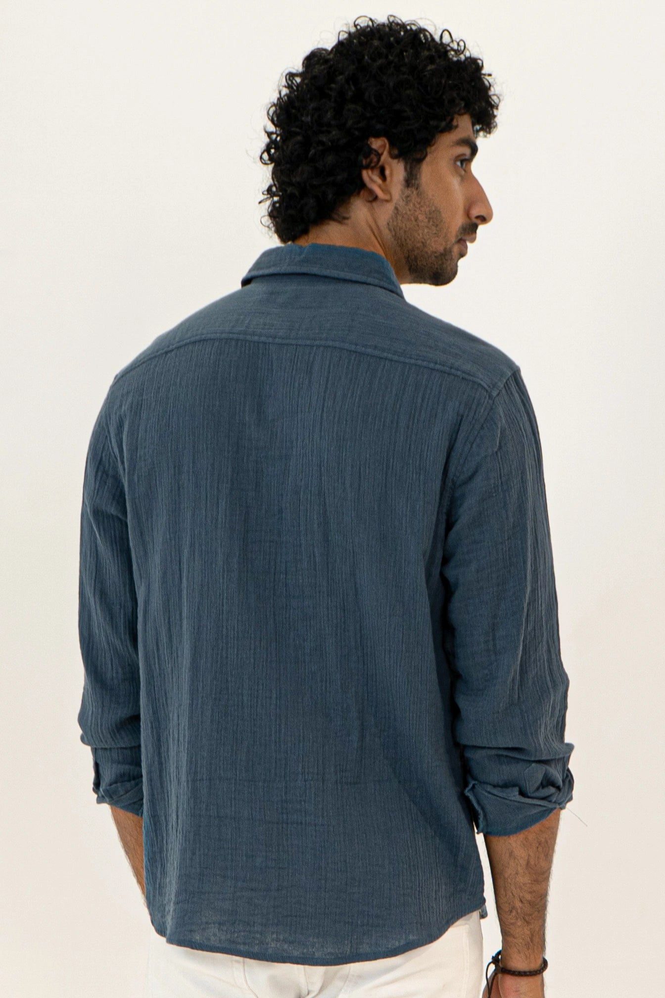 Rusty Blue Crinkle Gauge Shirt