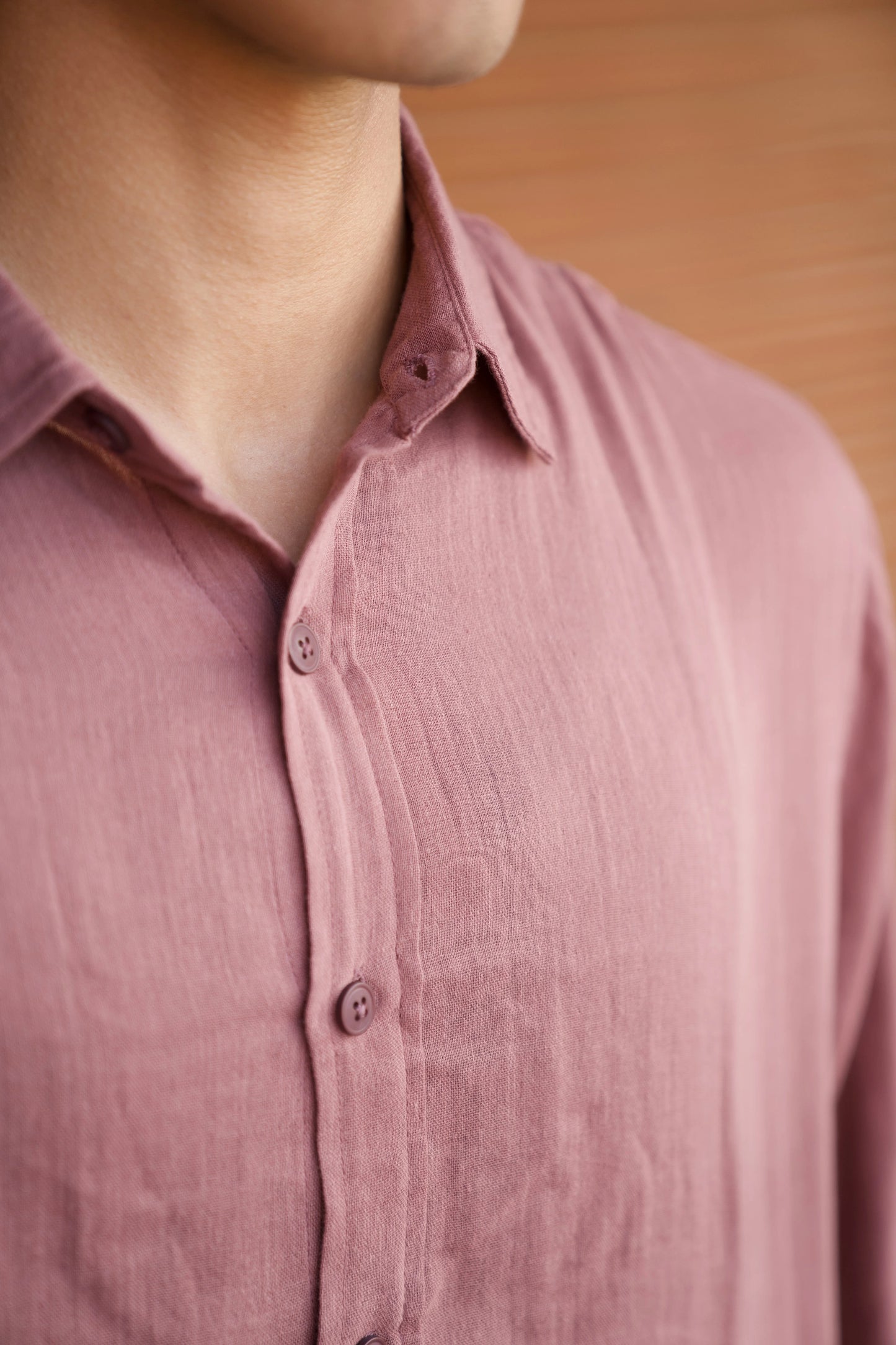 Plum Crinkle Gauge Shirt