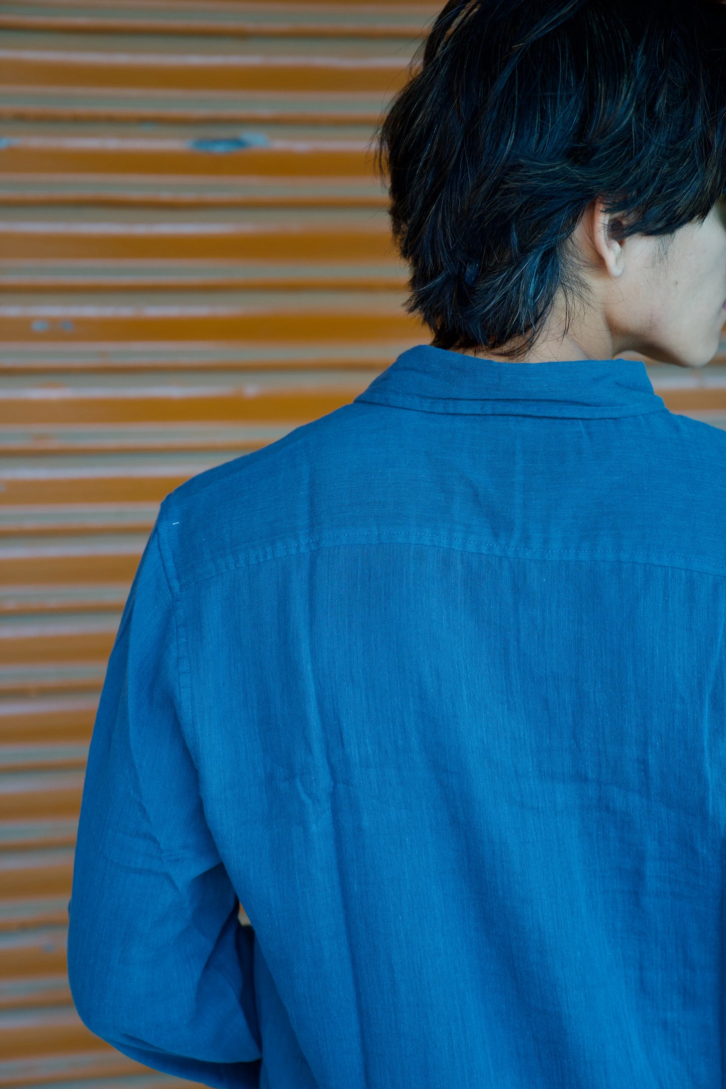 Rusty Blue Crinkle Gauge Shirt