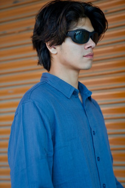 Rusty Blue Crinkle Gauge Shirt