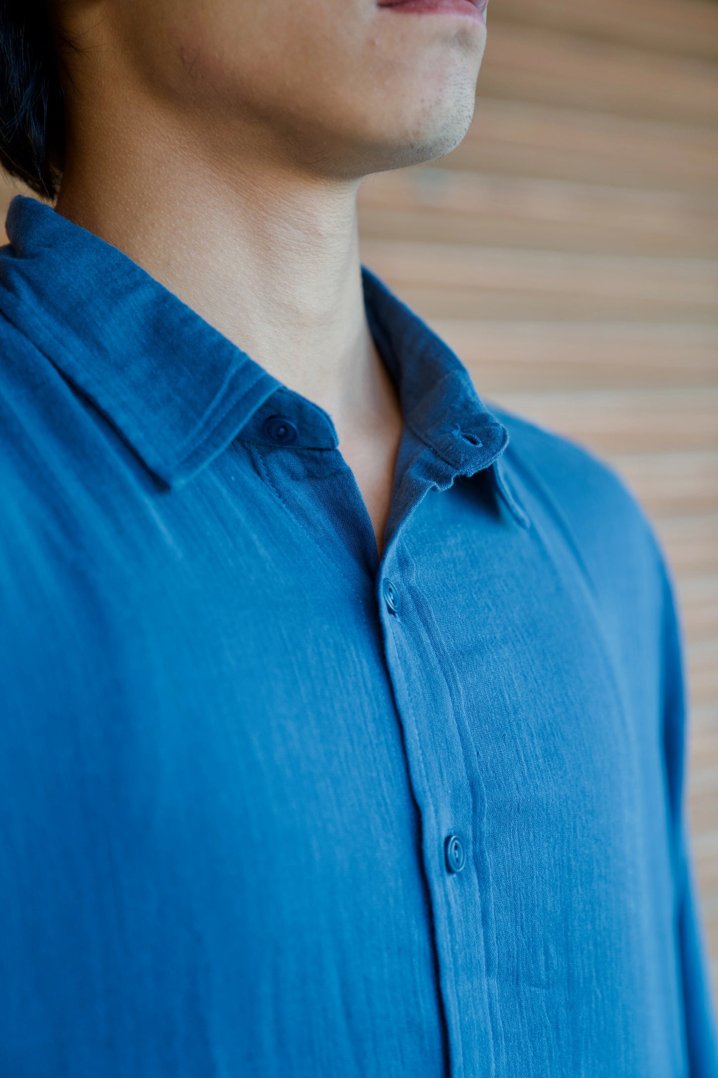 Rusty Blue Crinkle Gauge Shirt