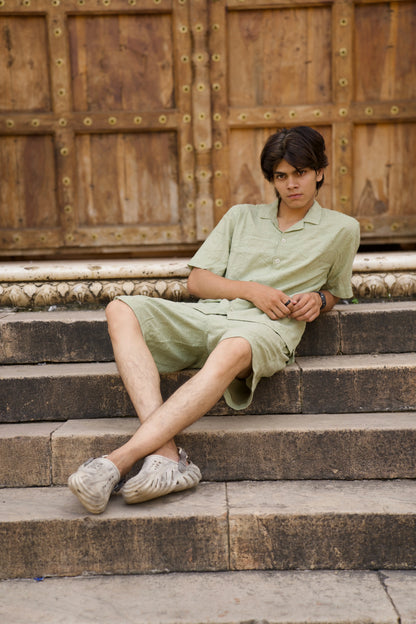 Embroidery Green Men's Co-Ord Set