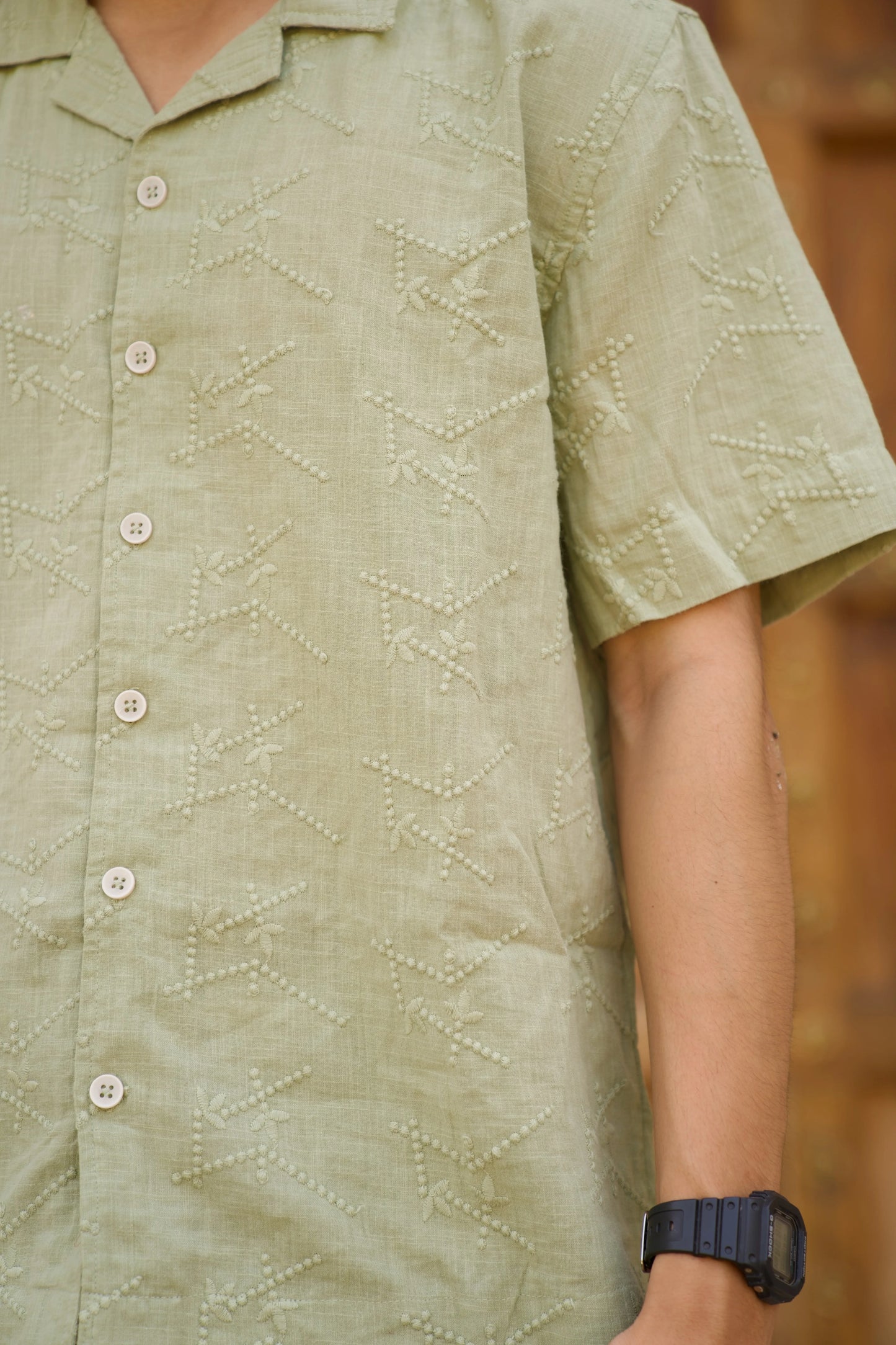 Embroidery Green Men's Co-Ord Set